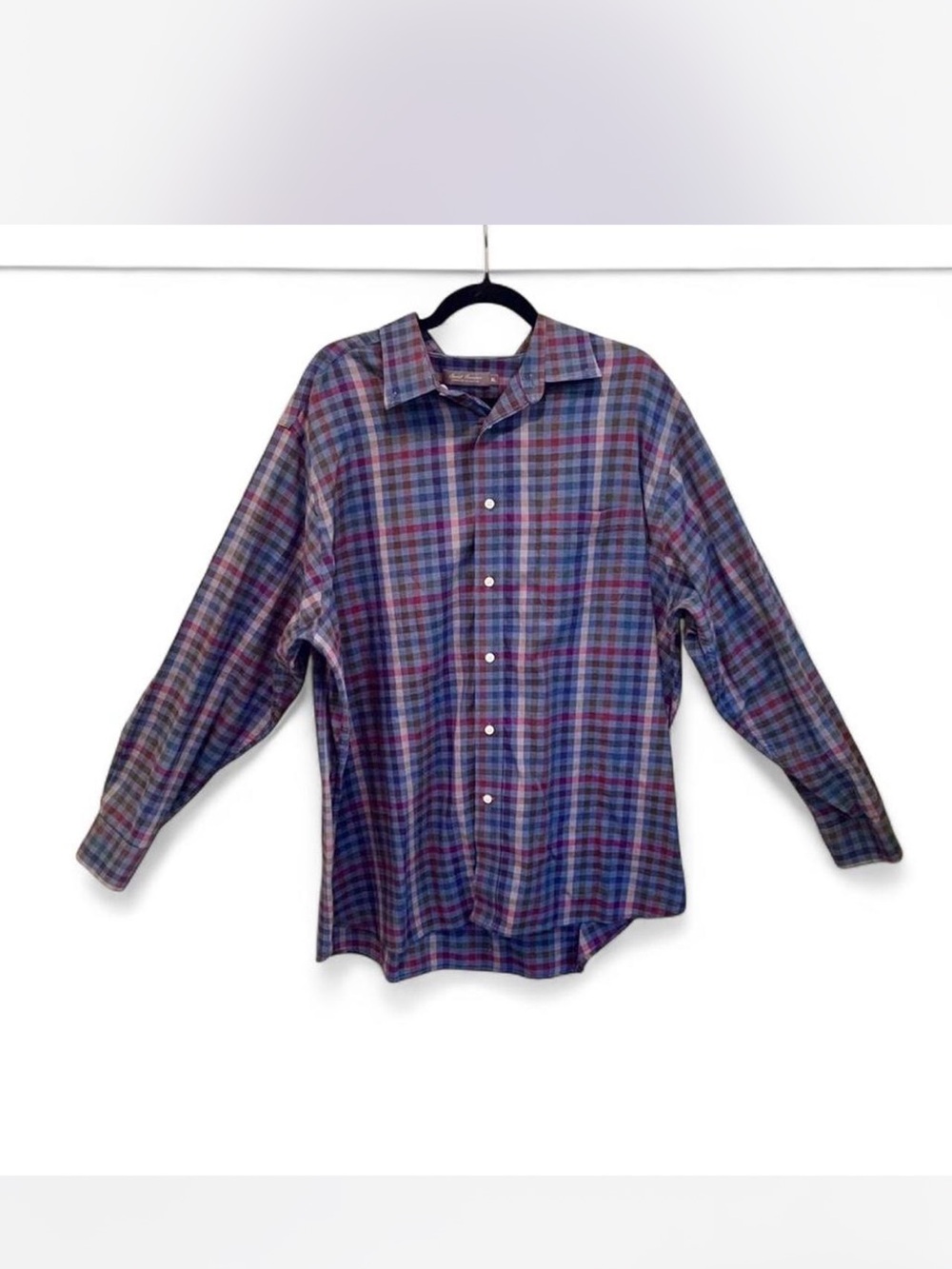 Colorful Men’s Daniel Cremieux Plaid Button-Down Shirt in Blue and Purple